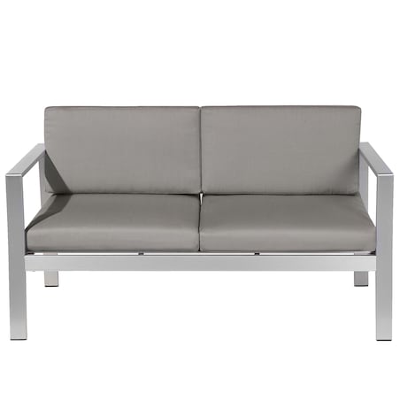 Ławka ogrodowa z poduchą SALERNO 142 cm Metal Ciemnoszary