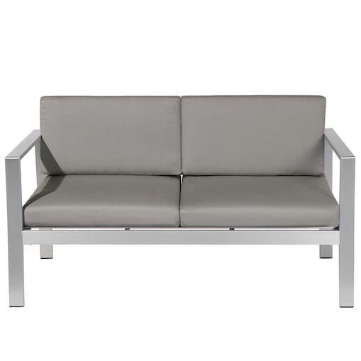 Ławka ogrodowa z poduchą SALERNO 142 cm Metal Ciemnoszary