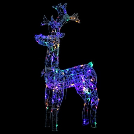 vidaXL Świąteczna dekoracja, renifer, 90 diod LED, 60x16x100 cm, akryl