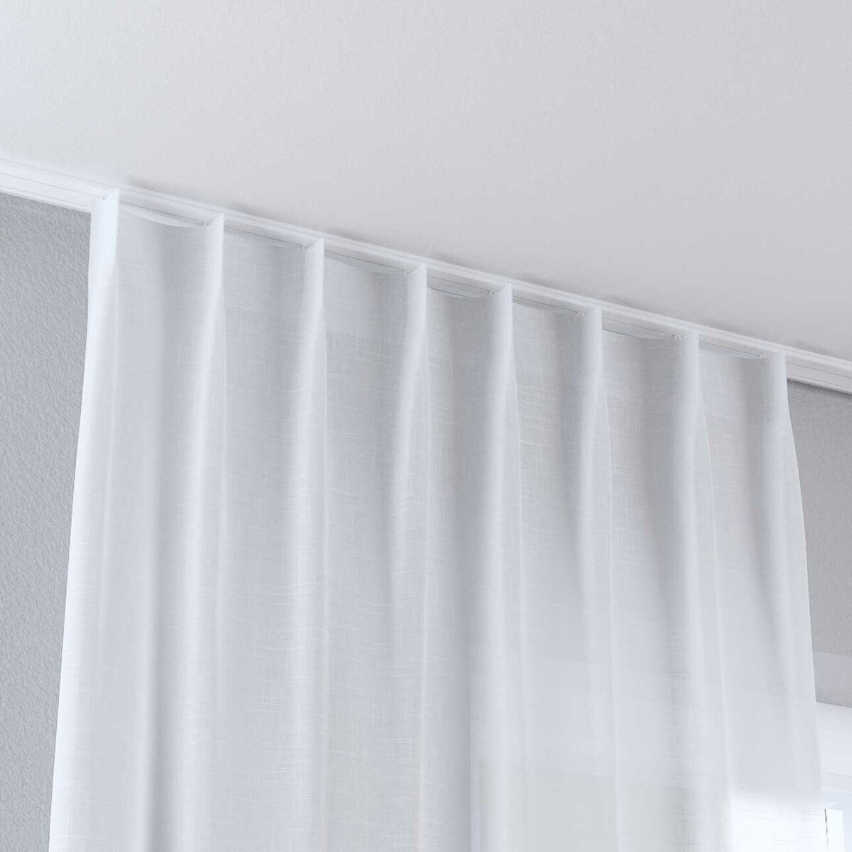 Zasłona na haczykach flex pojedynczych 130x260 prześwitujący biały