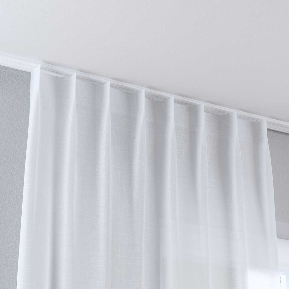 Zasłona na haczykach flex pojedynczych 130x260 prześwitujący biały