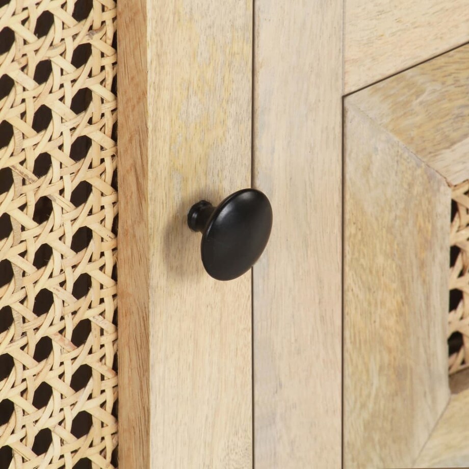 vidaXL Szafka pod TV, 120x30x40 cm, drewno mango i naturalna trzcina