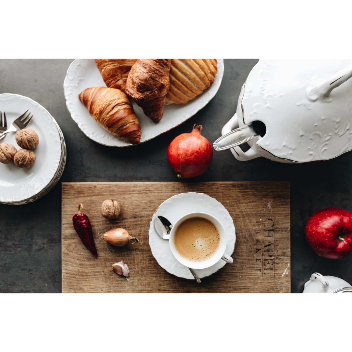 Garnitur do kawy dla 6 osób 21 el. Rococo Platynowa Linia 3605