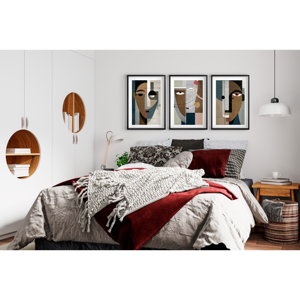 Zestaw Plakatów 30x40 na ścianę Obrazy ścienne Abstrakcyjne Twarze