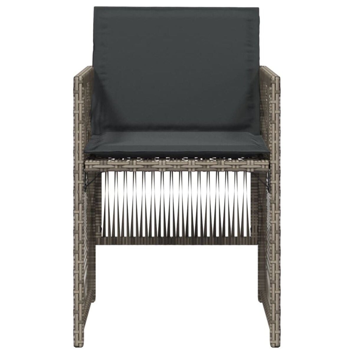 vidaXL Krzesła ogrodowe z poduszkami, 4 szt., szare, polirattan