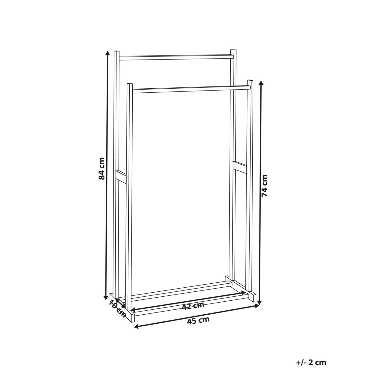 Bambusowy stojak na ręczniki 45 x 84 cm jasne drewno HOBOKEN