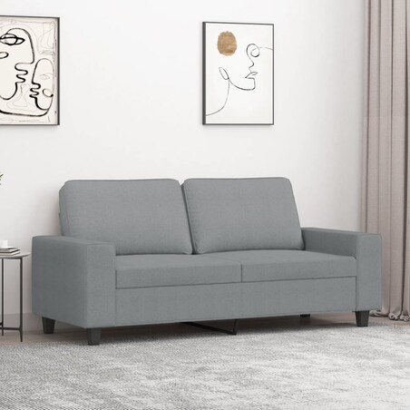 vidaXL Sofa 2-osobowa, jasnoszara, 140 cm, tapicerowana tkaniną