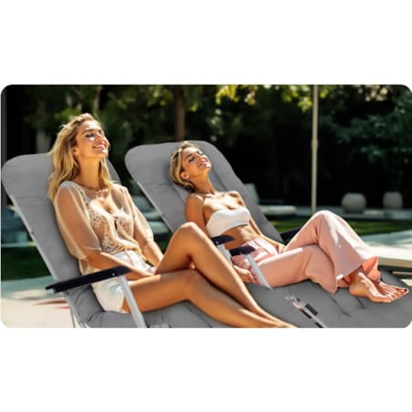 Leżak ogrodowy grawitacyjny z poduszką Sofotel składany fotel na taras balkon 2 szt.