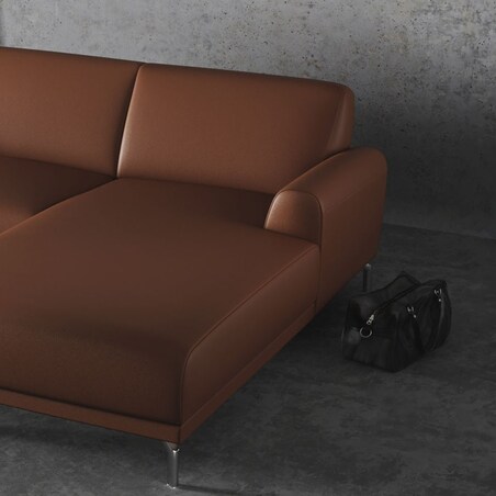 Sofa narożna Puzo koniakowa