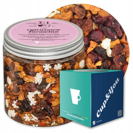 Herbata owocowa CYTRUSOWA ŻURAWINA o smaku winogronowo żurawinowym PREMIUM - herbata liściasta sypana mieszanka napar susz - gotowa na prezent upominek