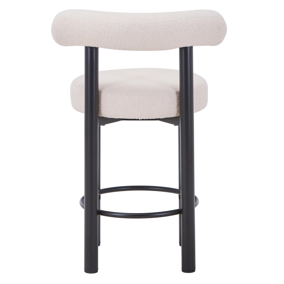 Hoker beżowy/czarne nogi/boucle 92x56x61 cm PEDRINO - II, 2 szt.