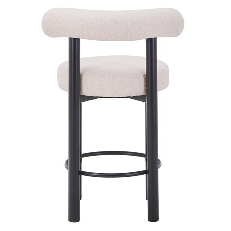 Hoker beżowy/czarne nogi/boucle 92x56x61 cm PEDRINO - II, 2 szt.