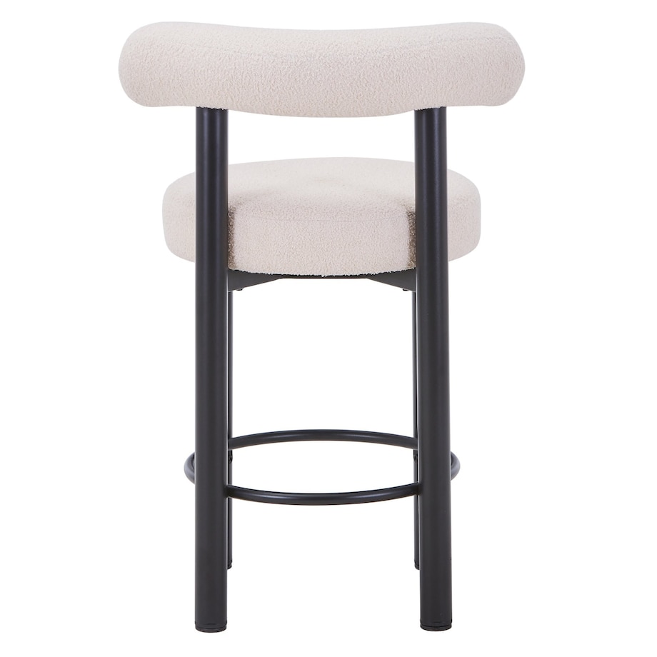 Hoker beżowy/czarne nogi/boucle 92x56x61 cm PEDRINO - II, 2 szt.