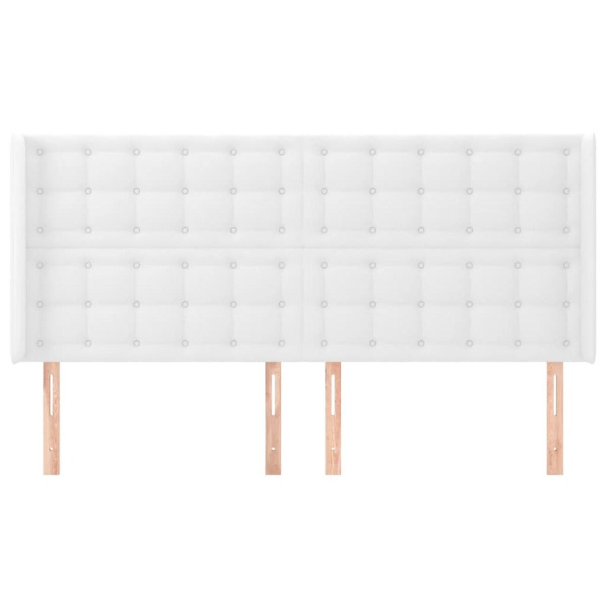 vidaXL Zagłówek uszak, biały, 163x16x118/128 cm, sztuczna skóra