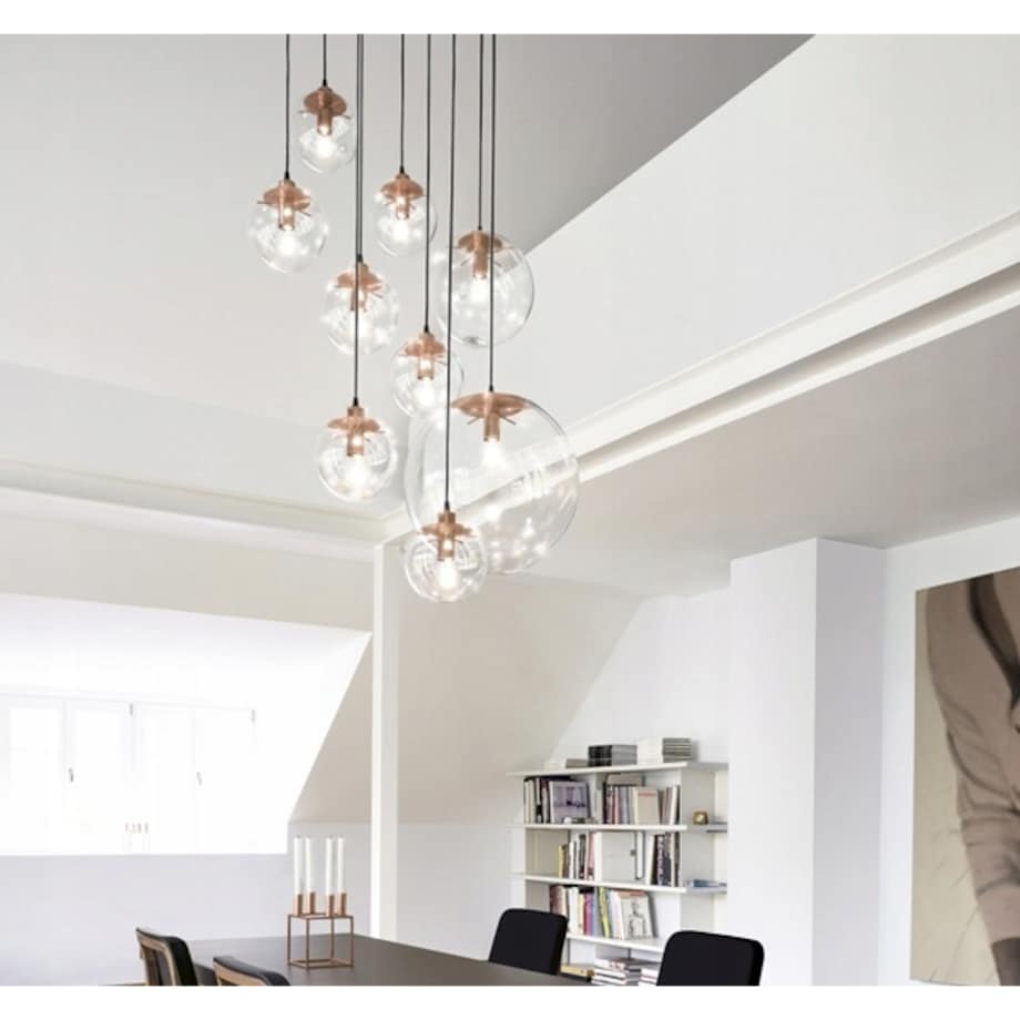 Lampa Wisząca Szklana Kula Rose Gold Lassi 15Cm