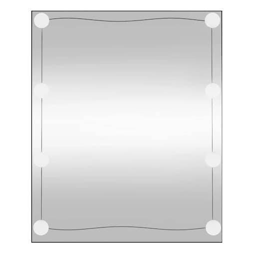 vidaXL Lustro ścienne z LED, 50x60 cm, szklane, prostokątne