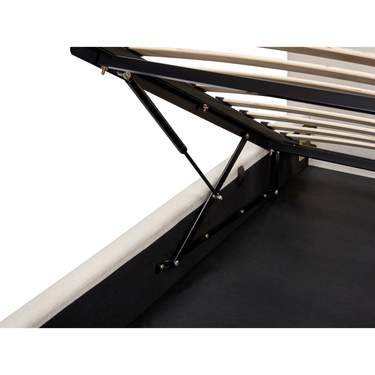 Łóżko z pojemnikiem CAMPAGNE 180 x 200 cm Jasnobeżowy