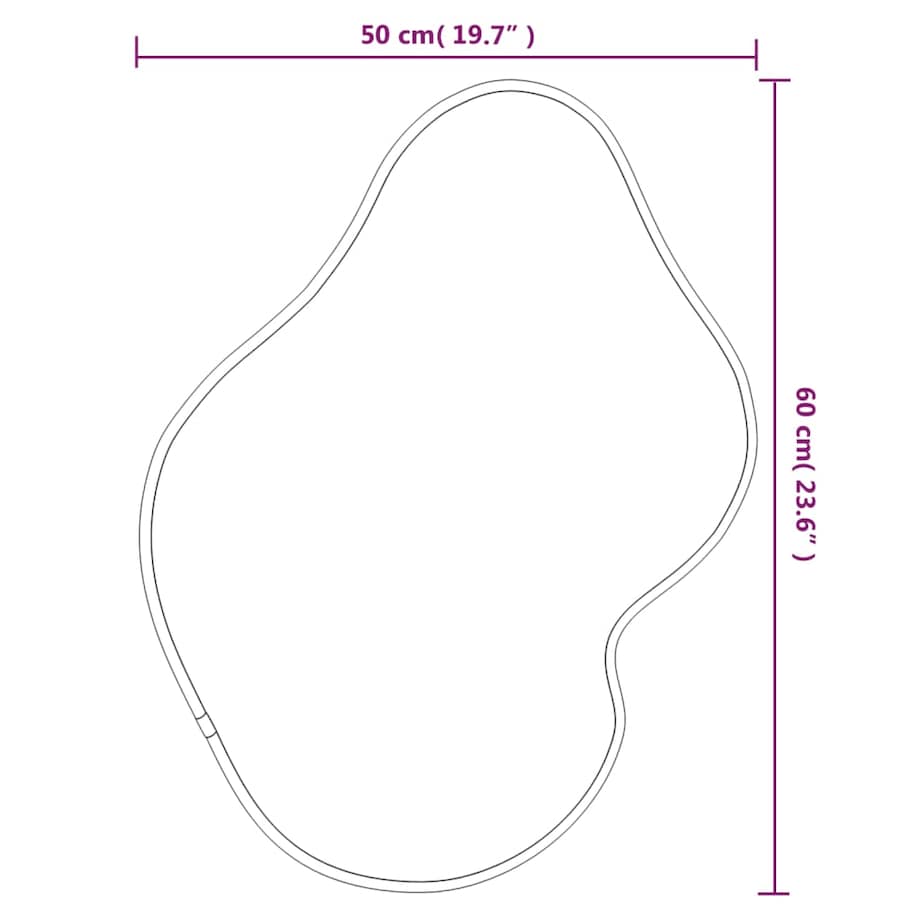 vidaXL Lustro ścienne, czarne, 60x50 cm