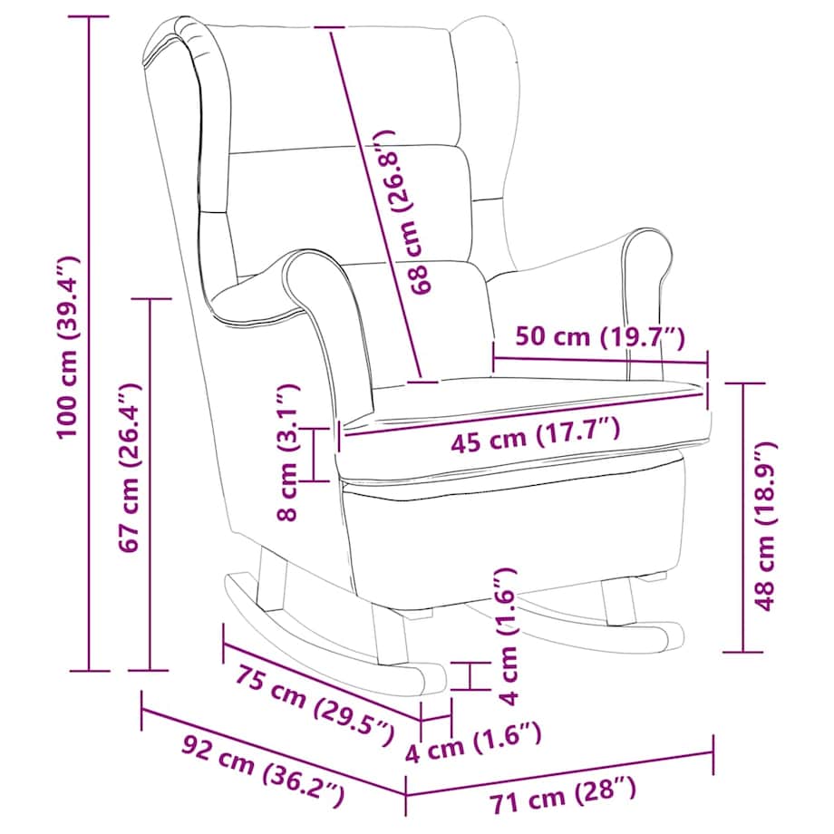 vidaXL Fotel bujany z uszak, niebieski aksamit i lite drewno
