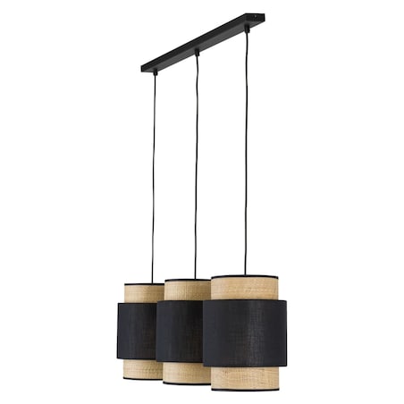 Lampa zwieszana potrójna na listwie Boho 5658 TK Lighting czarna słomkowa