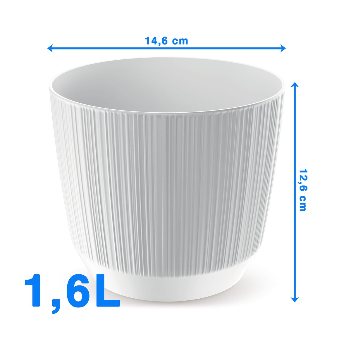 Doniczka Osłonka Domowa 12,6 Cm Ryfo Na Stół Parapet Do Domu Biała