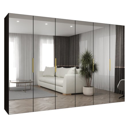 Szafa uchylna otwierana MARBELLA 3 300 wys. 202 cm Czarny + u. Złoty