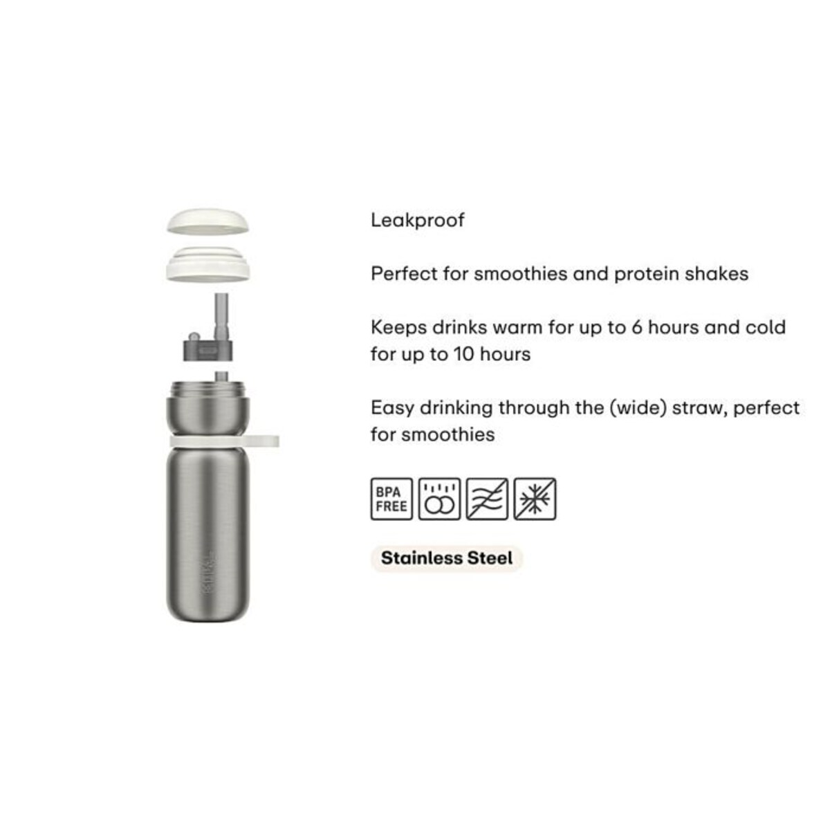 Butelka sportowa termiczna Twist Active 600 ml Ceramic White 103011032100