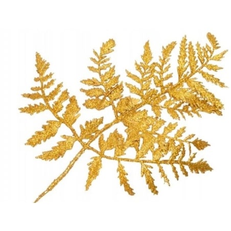 LIŚĆ paprotka brokatowy złoty GAŁĄZKA do dekorowania stroika święta choinka