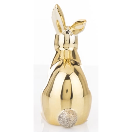 Dekoracja - złota figurka królika 12x9x5 cm CONIGLIO DORATO