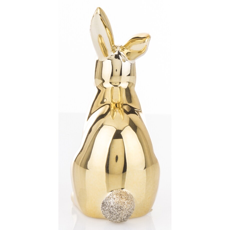 Dekoracja - złota figurka królika 12x9x5 cm CONIGLIO DORATO