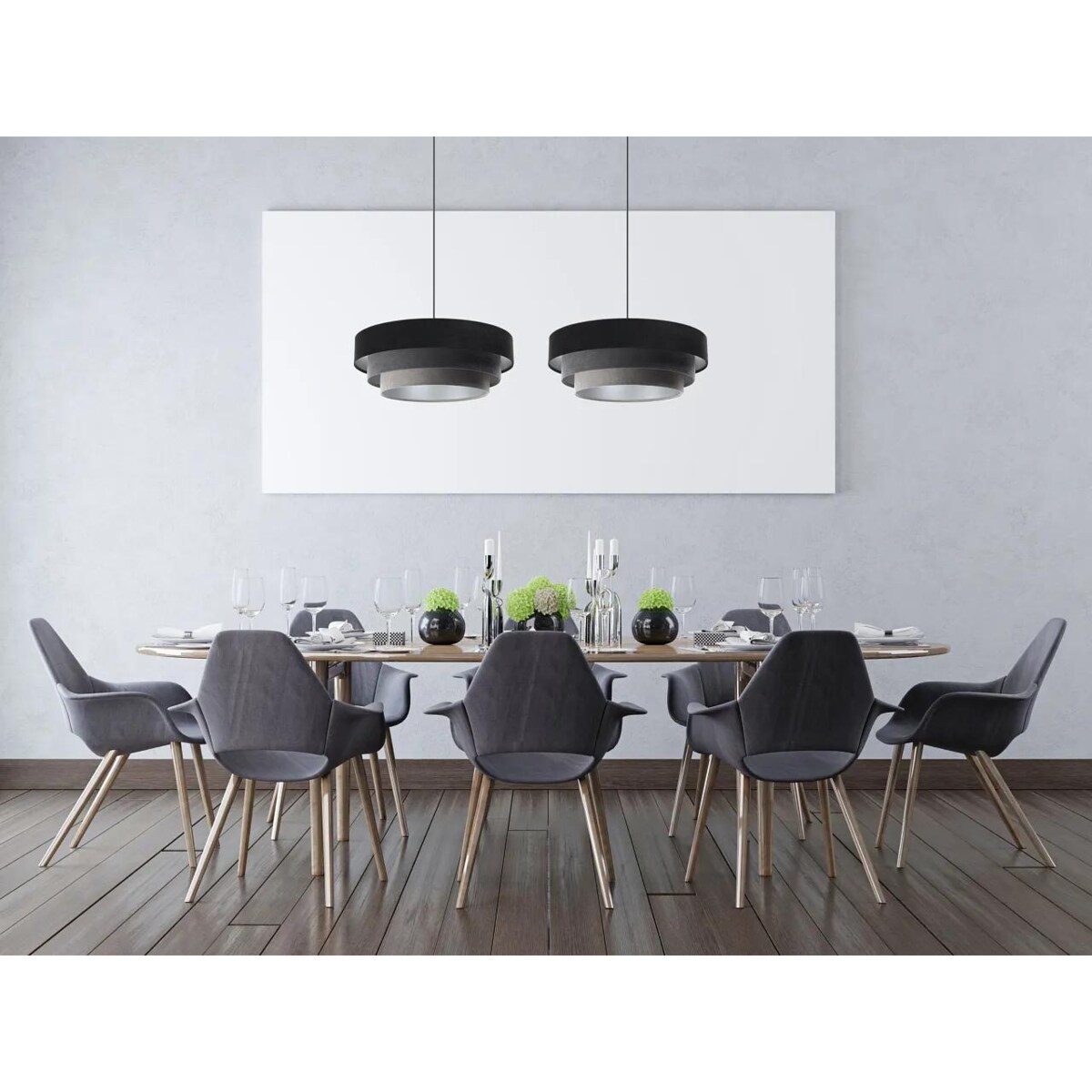 Lampa wisząca TRIO MIX czarna/szara/srebrna