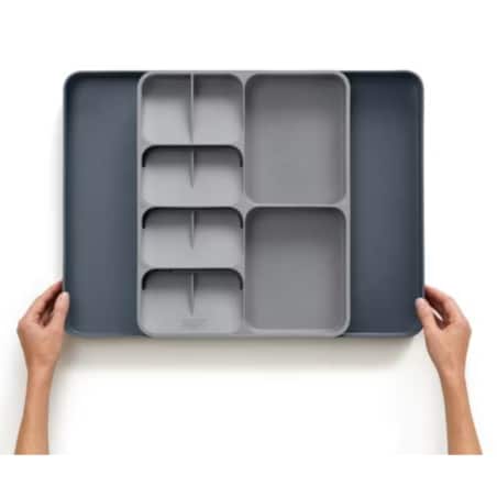 Organizer na sztućce rozsuwany szary DrawerStore, Joseph Joseph