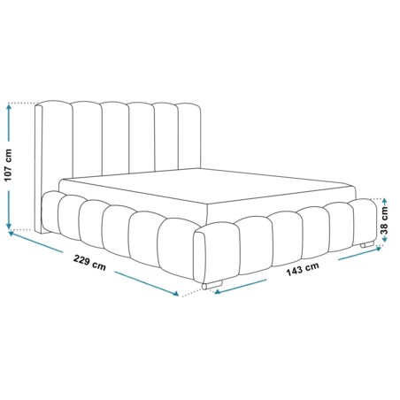 Łóżko tapicerowane 120x200 BEN 18 z pojemnikiem na pościel- granatowe