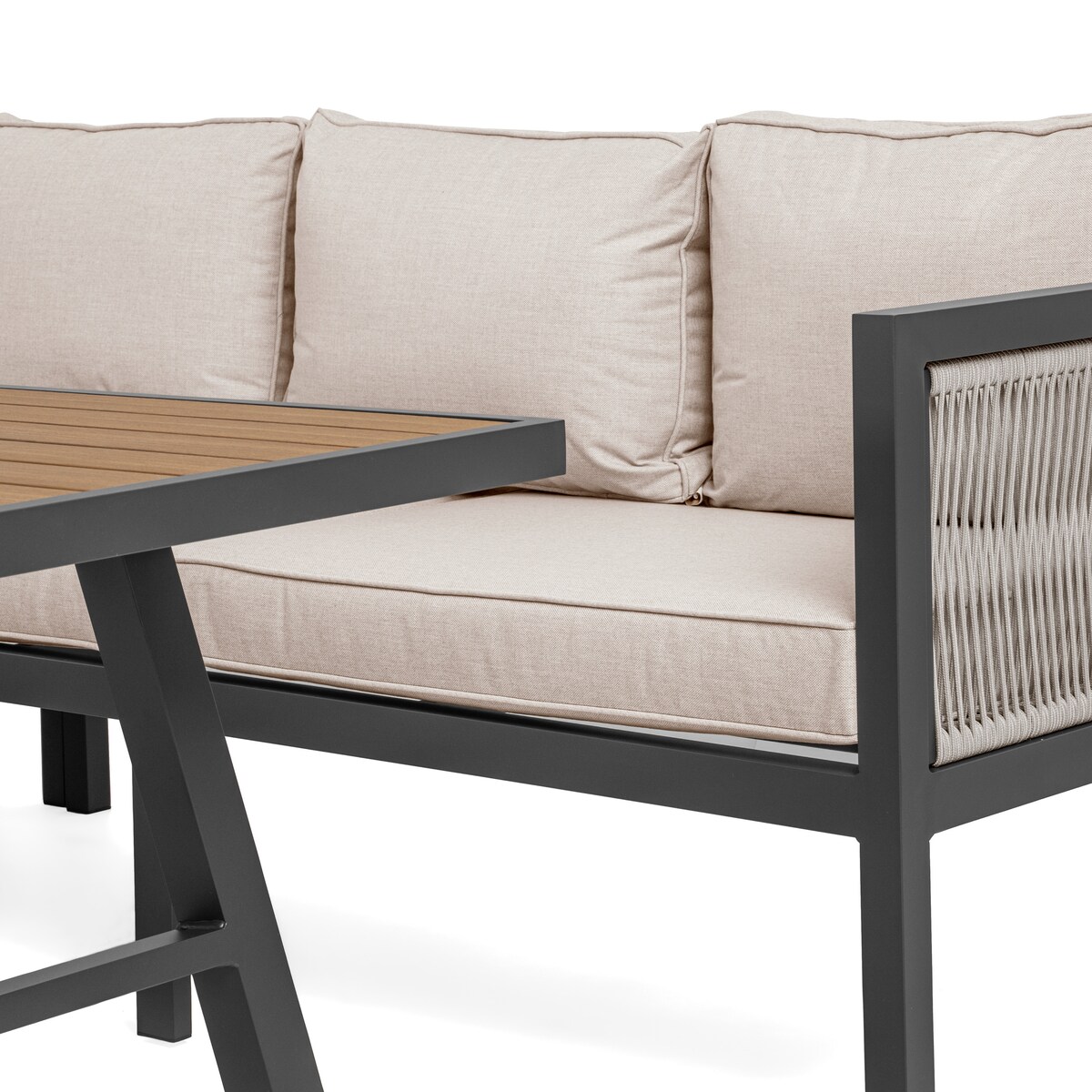 Meble ogrodowe aluminiowe narożnik stół PORTOFINO beżowe