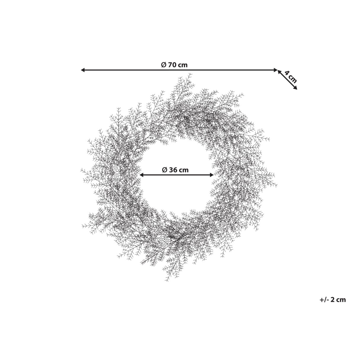 Dekoracyjny wieniec świąteczny 70 cm zielony PANRUN