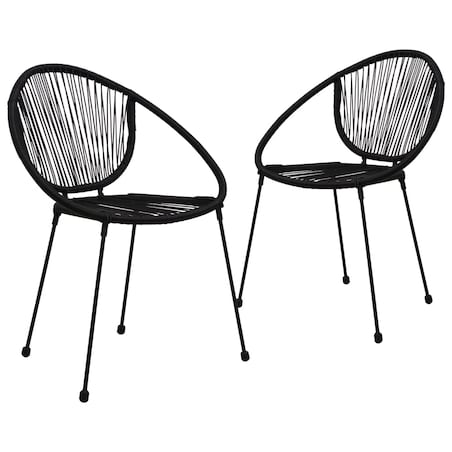 vidaXL Krzesła ogrodowe, 2 szt., rattan PVC, czarne