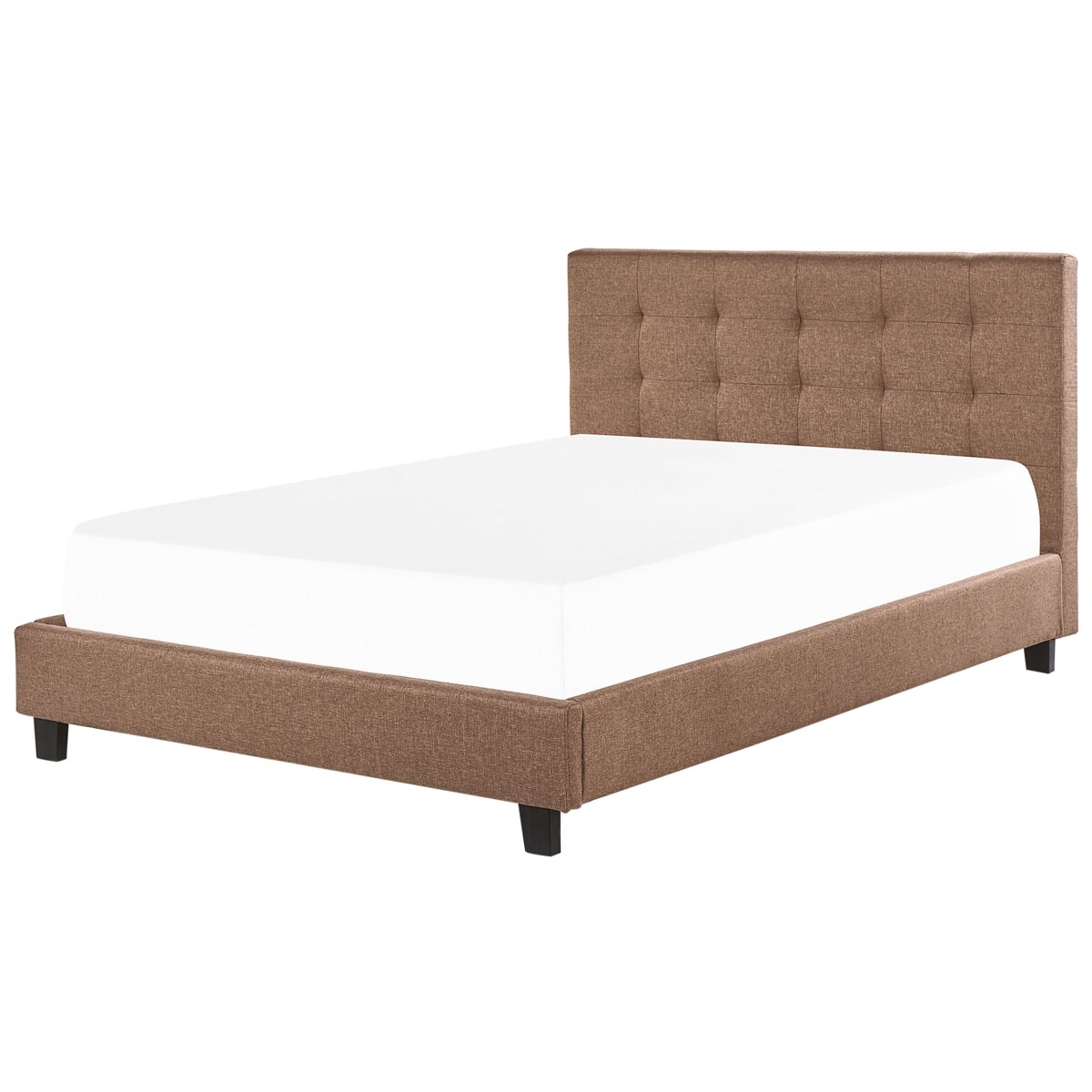 Łóżko tapicerowane 180 x 200 cm brązowe LA ROCHELLE