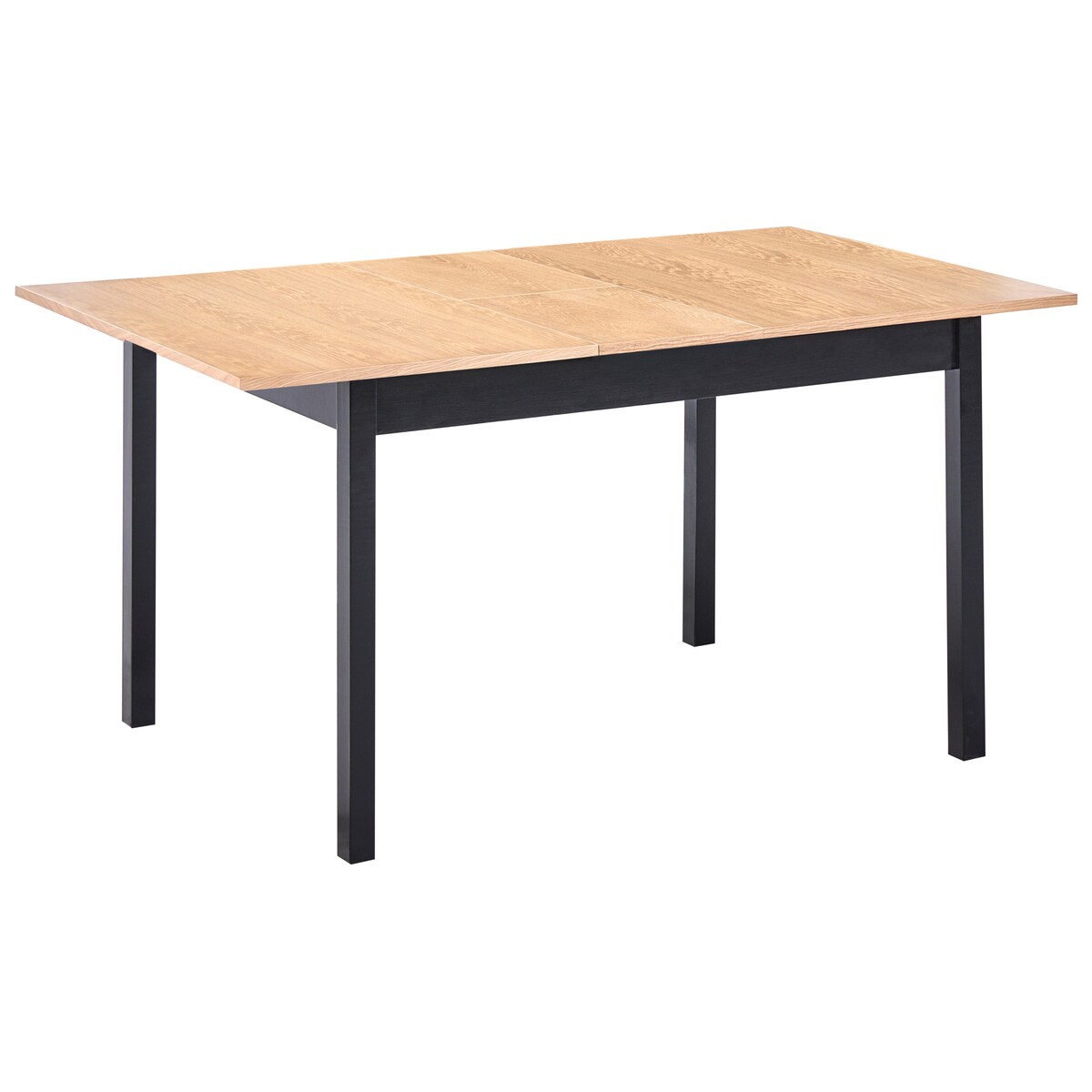 Stół do jadalni rozkładany HOUSTON Jasnobrązowy/ czarny 120/150 cm 90 cm Drewno sosnowe