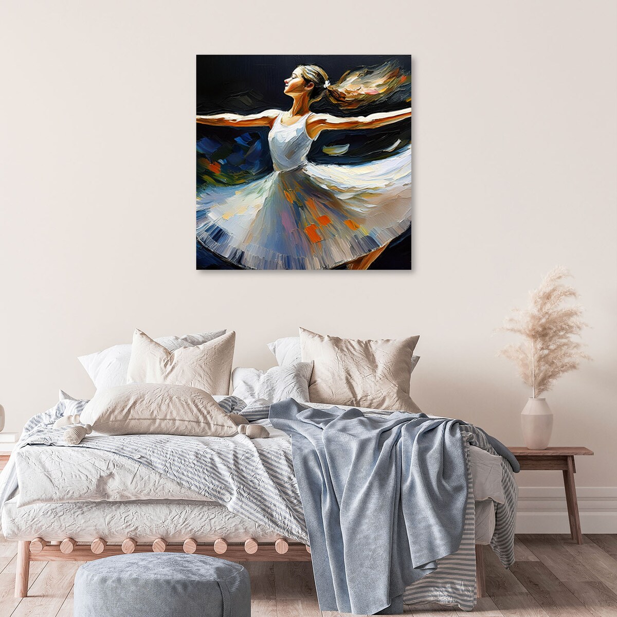 Obraz na płótnie do salonu pokoju dziecka Baletnica Kobieta Taniec 60x60
