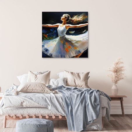 Obraz na płótnie do salonu pokoju dziecka Baletnica Kobieta Taniec 60x60