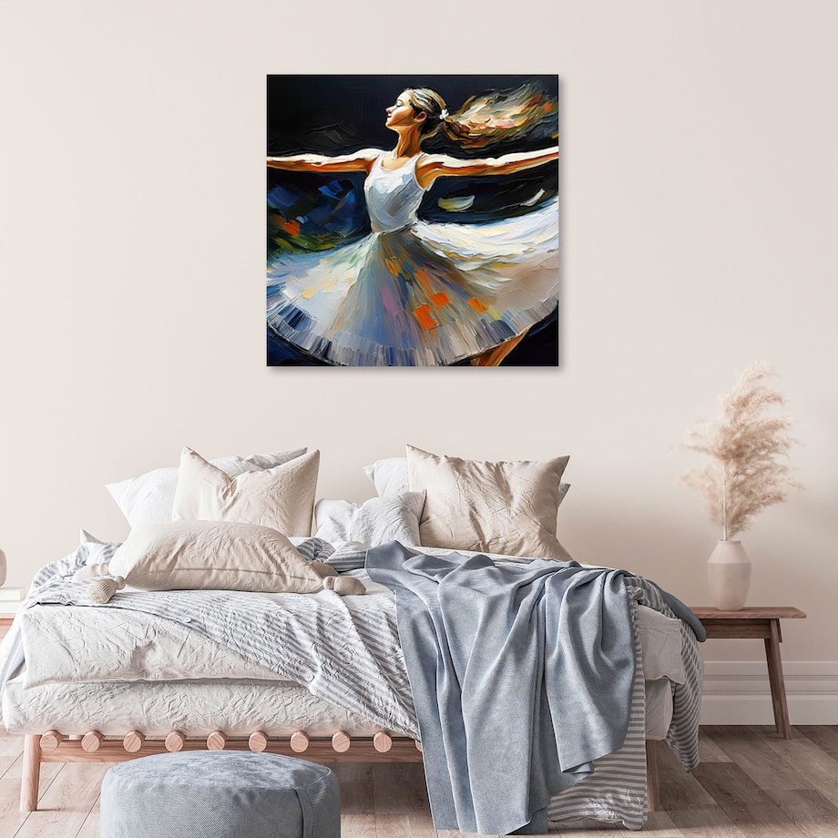 Obraz na płótnie do salonu pokoju dziecka Baletnica Kobieta Taniec 60x60