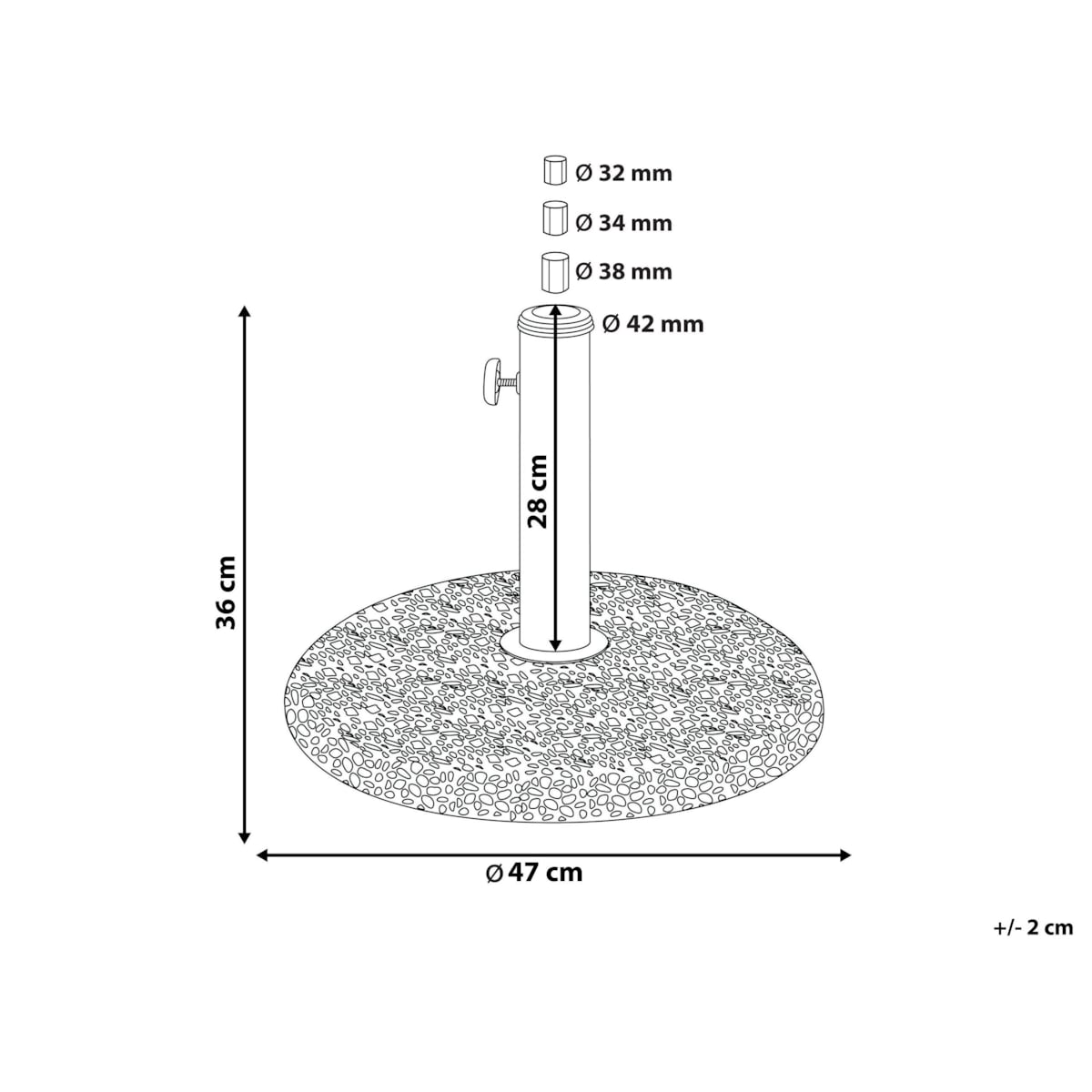 Podstawa pod parasol ⌀ 47 cm biała CEVO