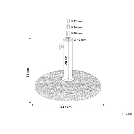 Podstawa pod parasol ⌀ 47 cm biała CEVO