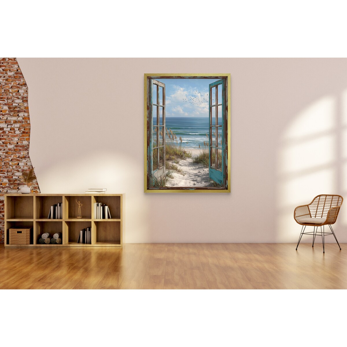 Plakat Obraz na ścianę Dekoracja ścienna do salonu Okno Widok na plażę