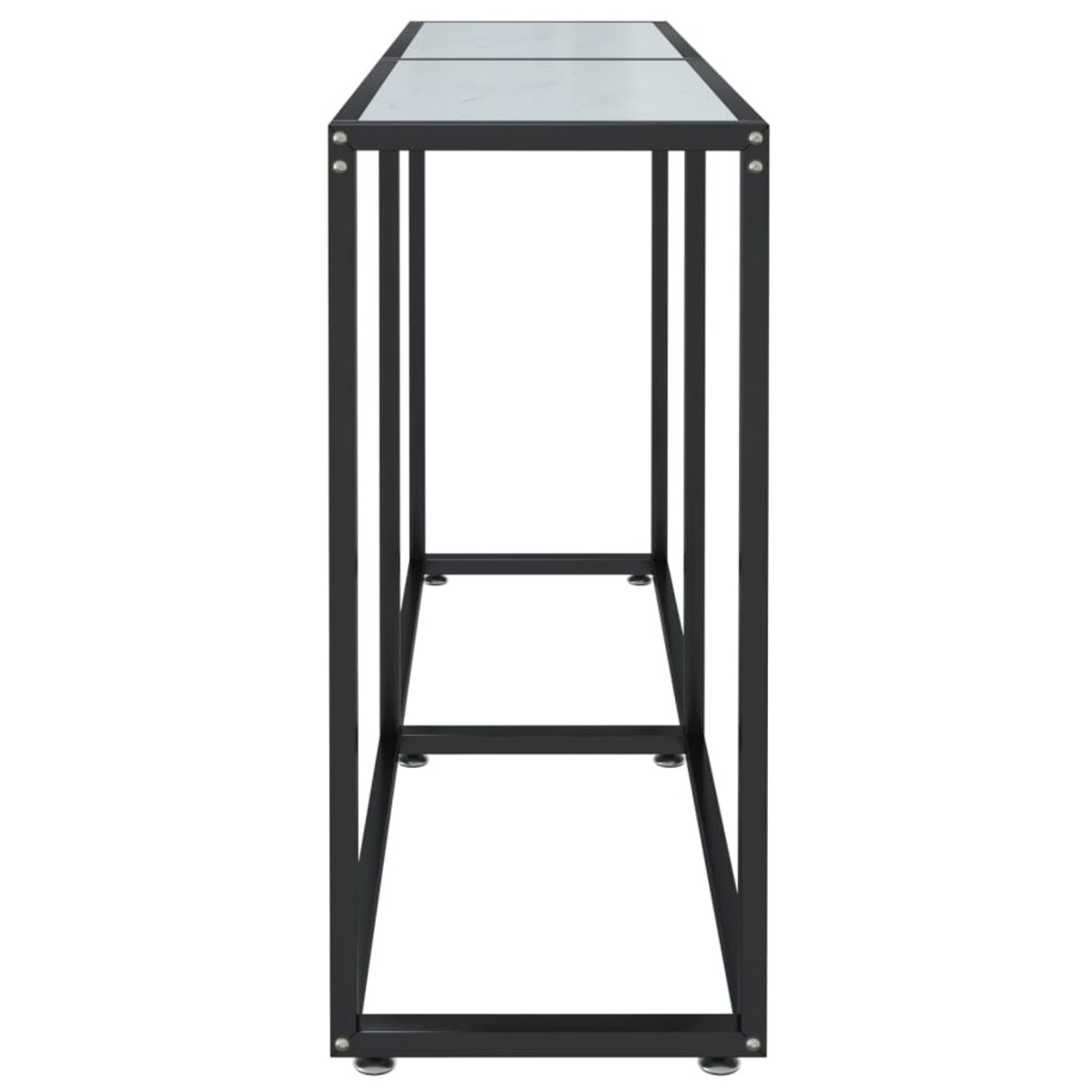 vidaXL Konsola, biały marmur, 140x35x75,5 cm, szkło hartowane