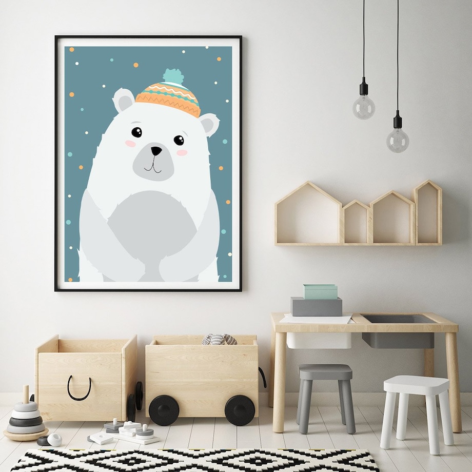 Plakat dla dzieci Miś polarny 30x40