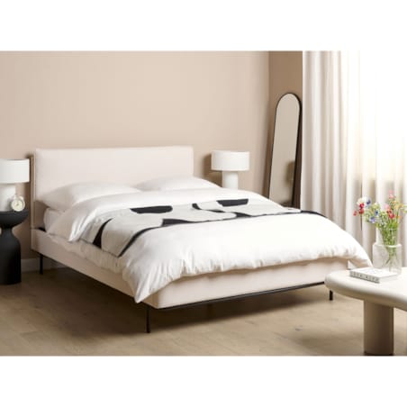 Łóżko tapicerowane 140 x 200 cm beżowe CORIO