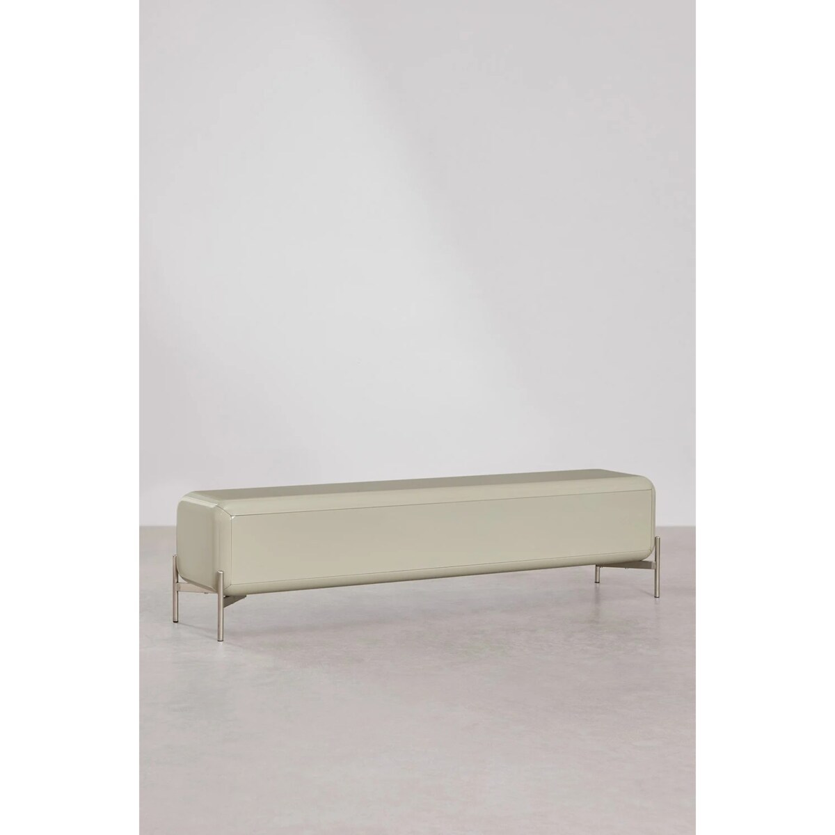 Komoda RTV z MDF błyszcząca Alazne 180x40 cm miętowa