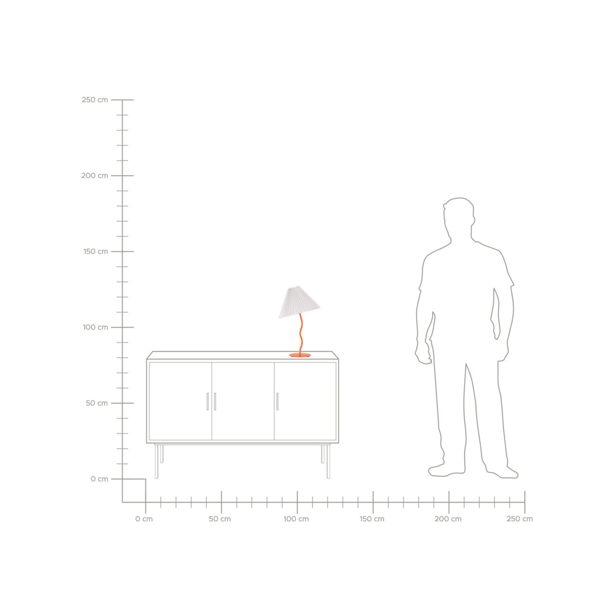 Lampa stołowa metalowa pomarańczowa ALWERO