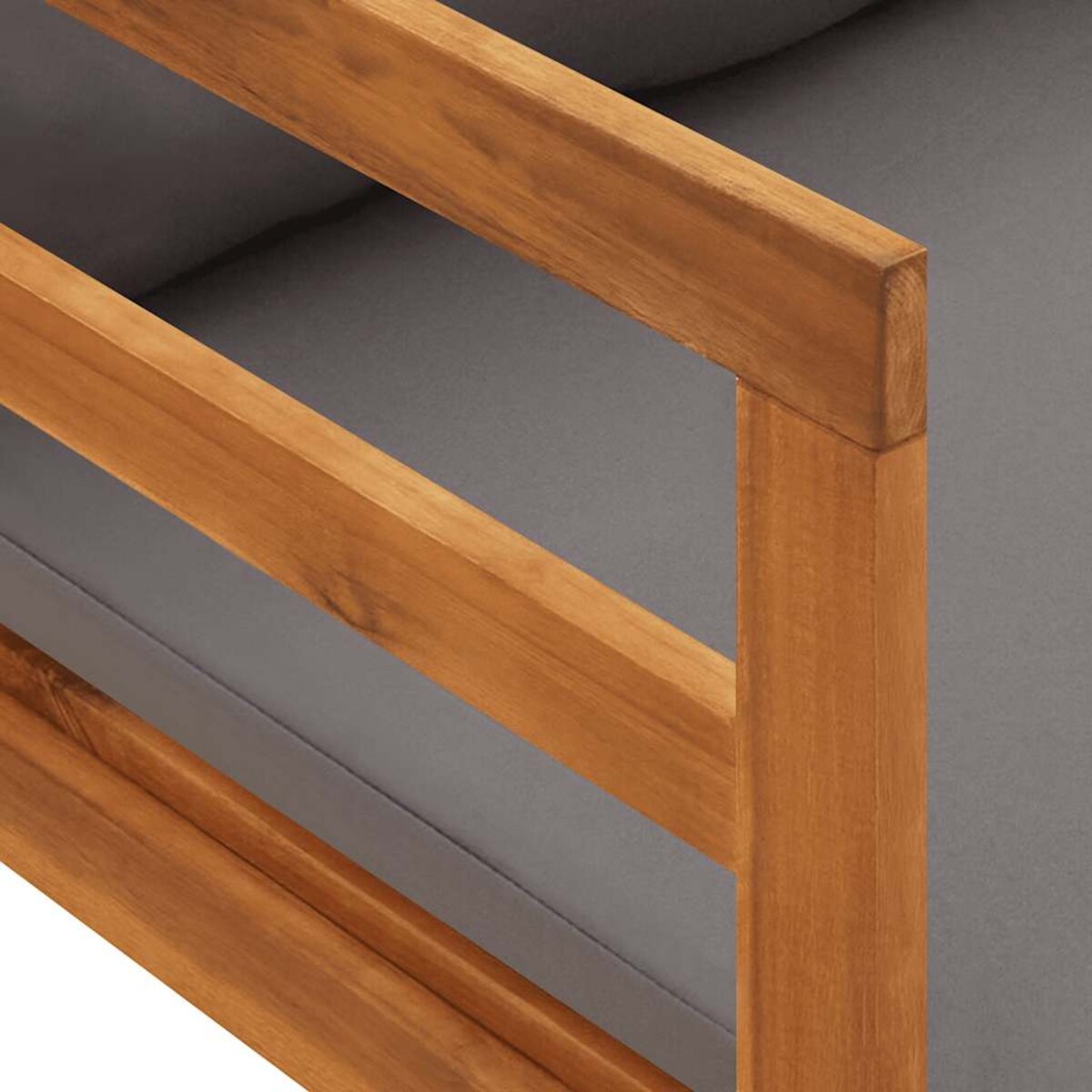 vidaXL Leżak z poduszkami, ciemnoszary, lite drewno akacjowe